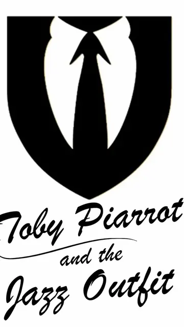 Toby Piarrot and the Jazz Outfit logo, a shield shaped like a suit collar and tie